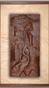 D.CLYDEstudios
artist Daniel McMurry
wall hung wood carving
Leaving