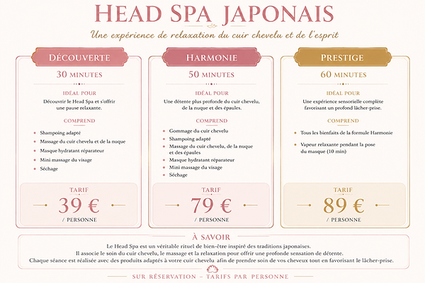 head spa tarifs