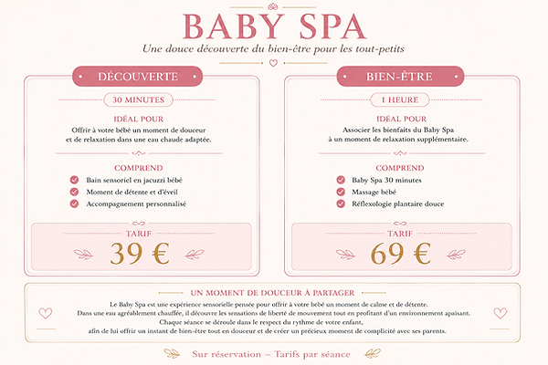 tarifs baby spa