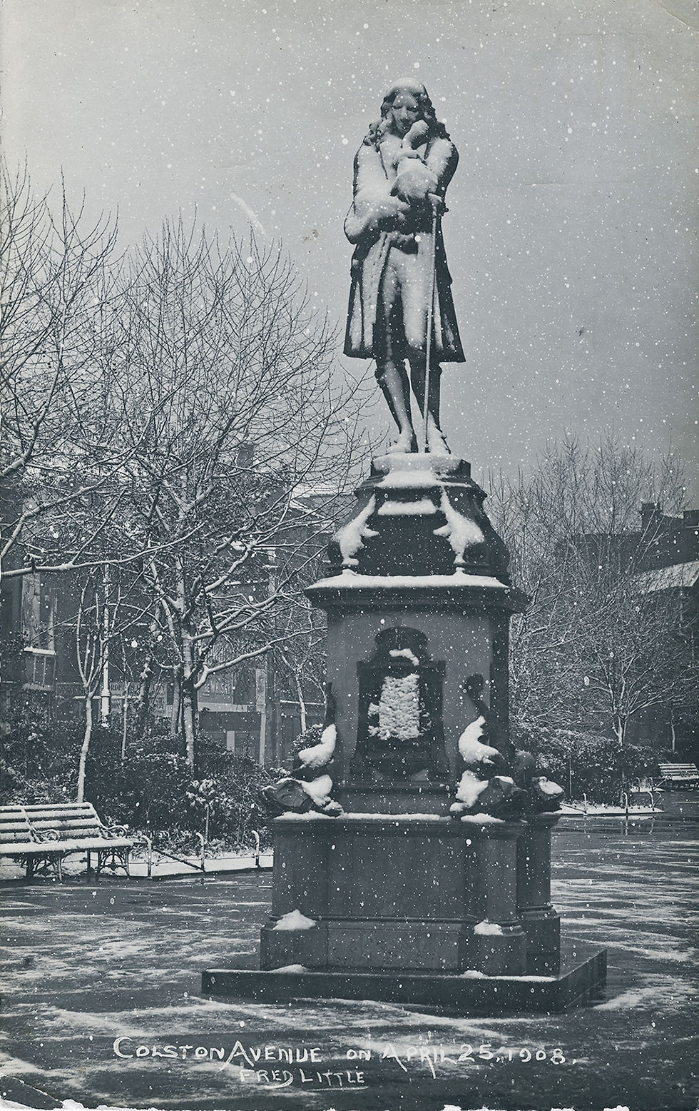 Colston's Statue, Colston Ave, Bristol - 1908