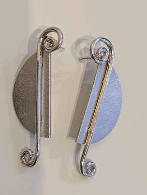 MARGOT ANDREW  SILVER SEMI CIRCLE EARRIN