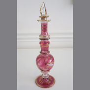 Cranberry & Gilded Perfume Bottle