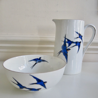 Art Deco 'Swallows' Jug & Bowl