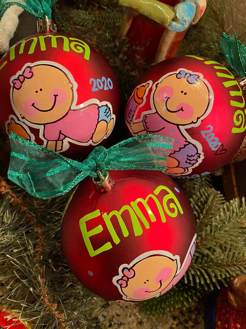 Thumbnail: Baby's First Christmas Hand-Painted Ornament