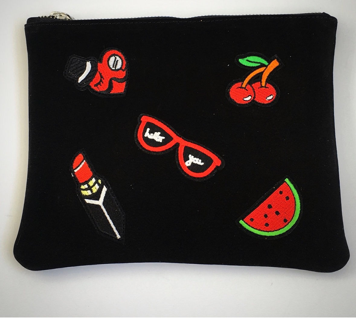 Etui zwart met patches