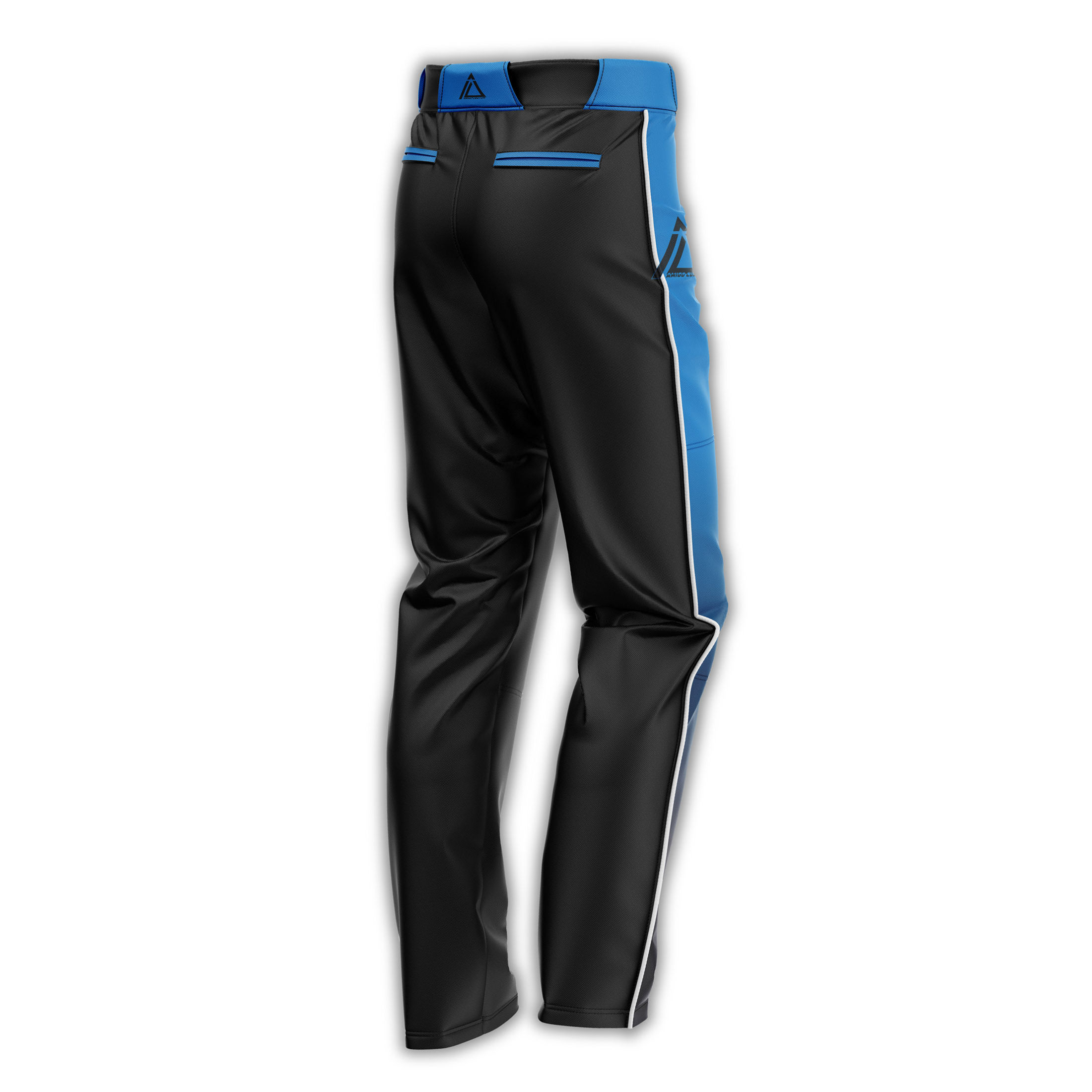 Blue gradient stripe black baseball pants
