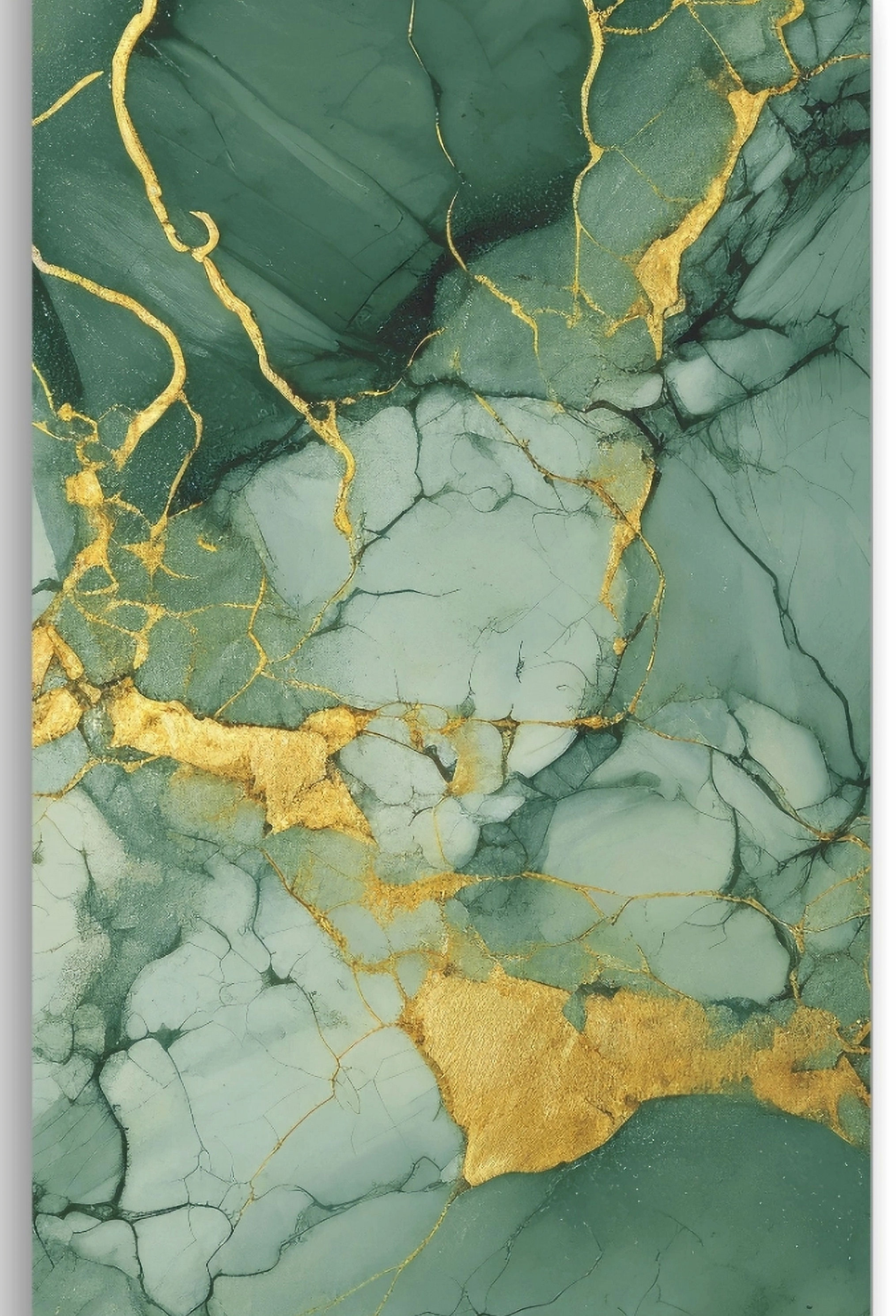 Emerald Green With Gold Strikes Porcelain Wall & Floor Tiles