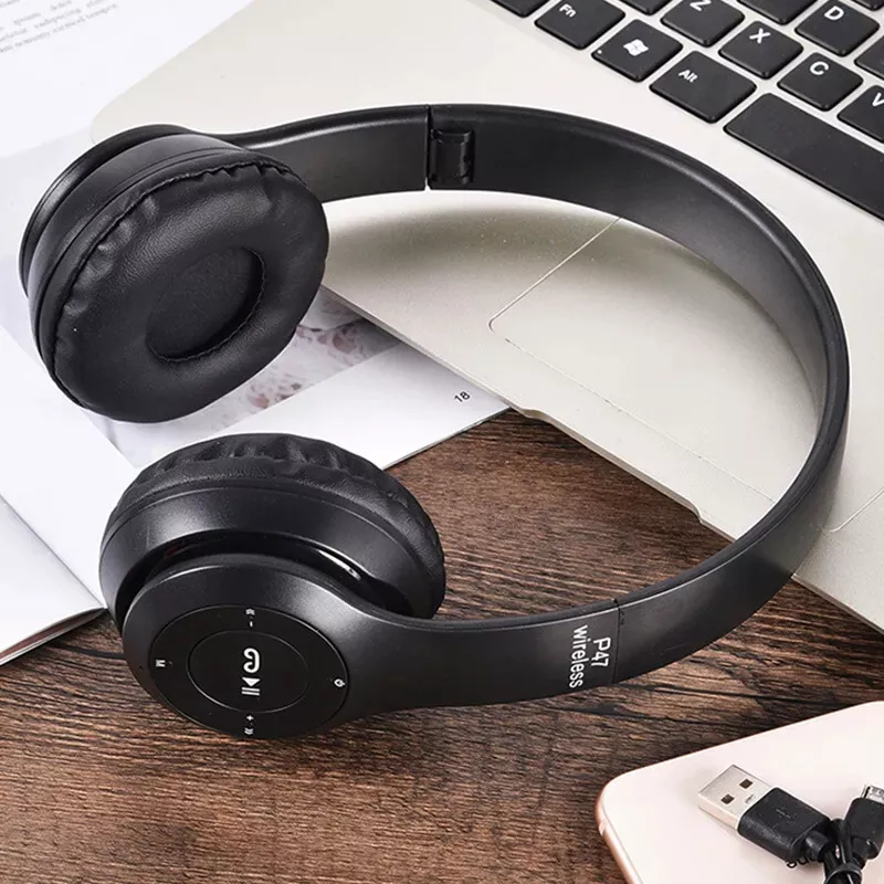Thumbnail: Wireless Bluetooth 5.0 Headphones Headset Over-Ear FM Radio MIC Foldable TF Card