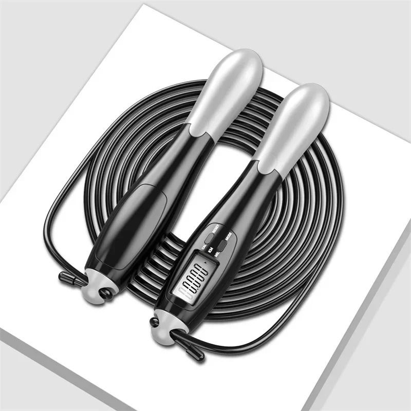 LCD Digital Jump Rope with Smart Counter, Adjustable Cordless/Corded Skipping Ro