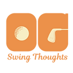 OG Swing Thoughts Logo in orange featuring a golf ball and golf club