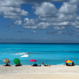 Image of Cristal Clear Waters of Myrtos Bay Kefalonia Greece