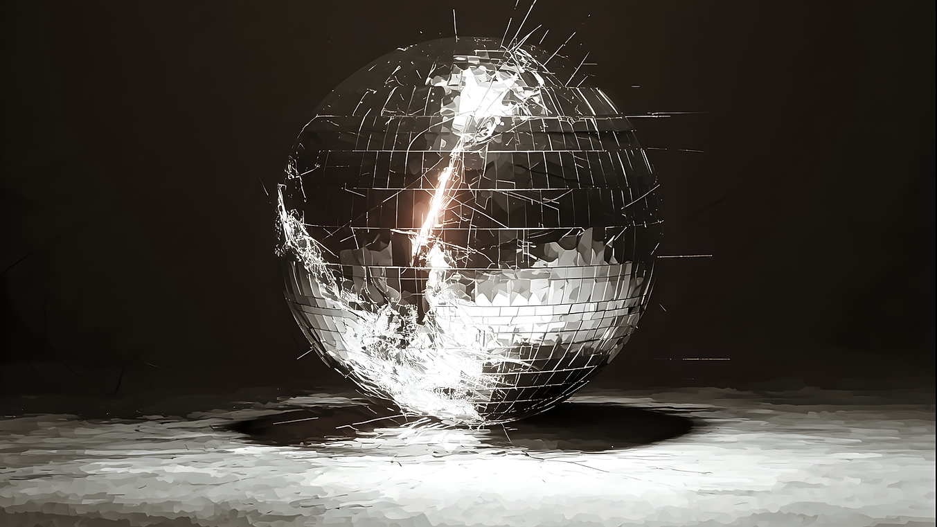 Fractured disco mirror ball AI image by Eric Kerr A Human in the Loop Fractured World