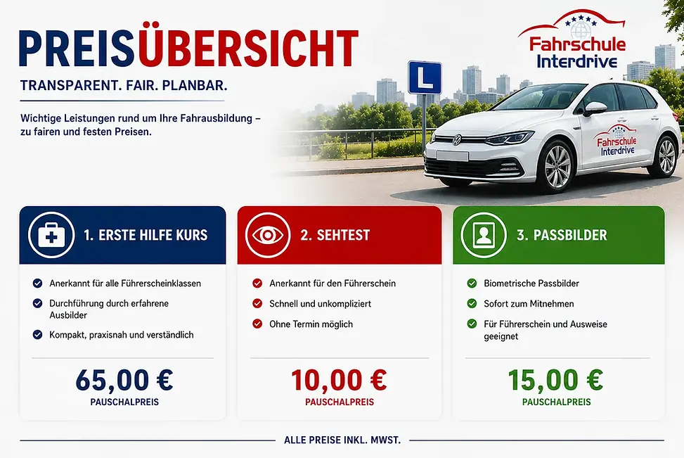 preisuebersicht-erste-hilfe-sehtest-passbilder-fahrschule-interdrive-hannover.webp