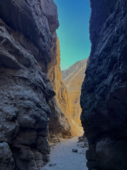 Mountains of rock with a blue sky