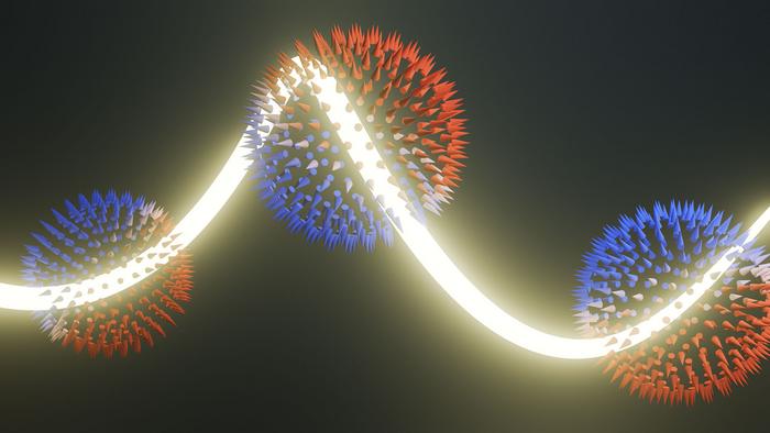 Monopoles of orbital angular momentum (OAM) are a tantalising prospect for orbitronics because OAM is uniform in all directions. This would mean that information flows could be generated in any direction. @ Paul Scherrer Institute / Monika Bletry