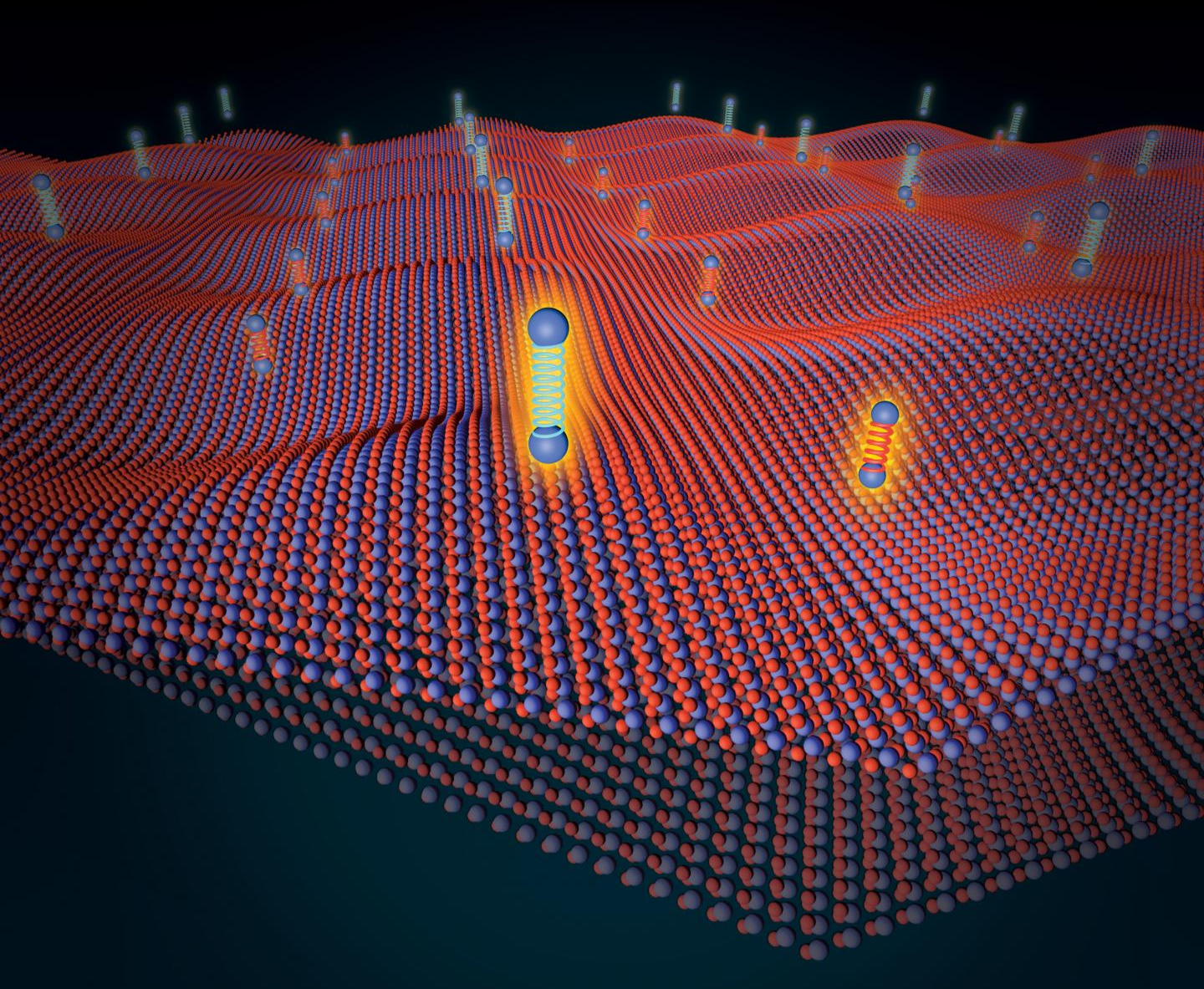 Two layers of a 2D-material are stacked, which influences the properties of the material. @ Erik Zumalt, Lukas Linhart