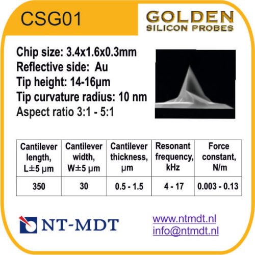 CSG01 High Resolution Silicon AFM Cantilevers