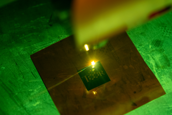 Rice University researchers have discovered that sound can be used to analyze the properties of laser-induced graphene in real time. The technique could be useful for material characterization in a wide range of engineering and manufacturing processes. @ Brandon Martin/Rice University