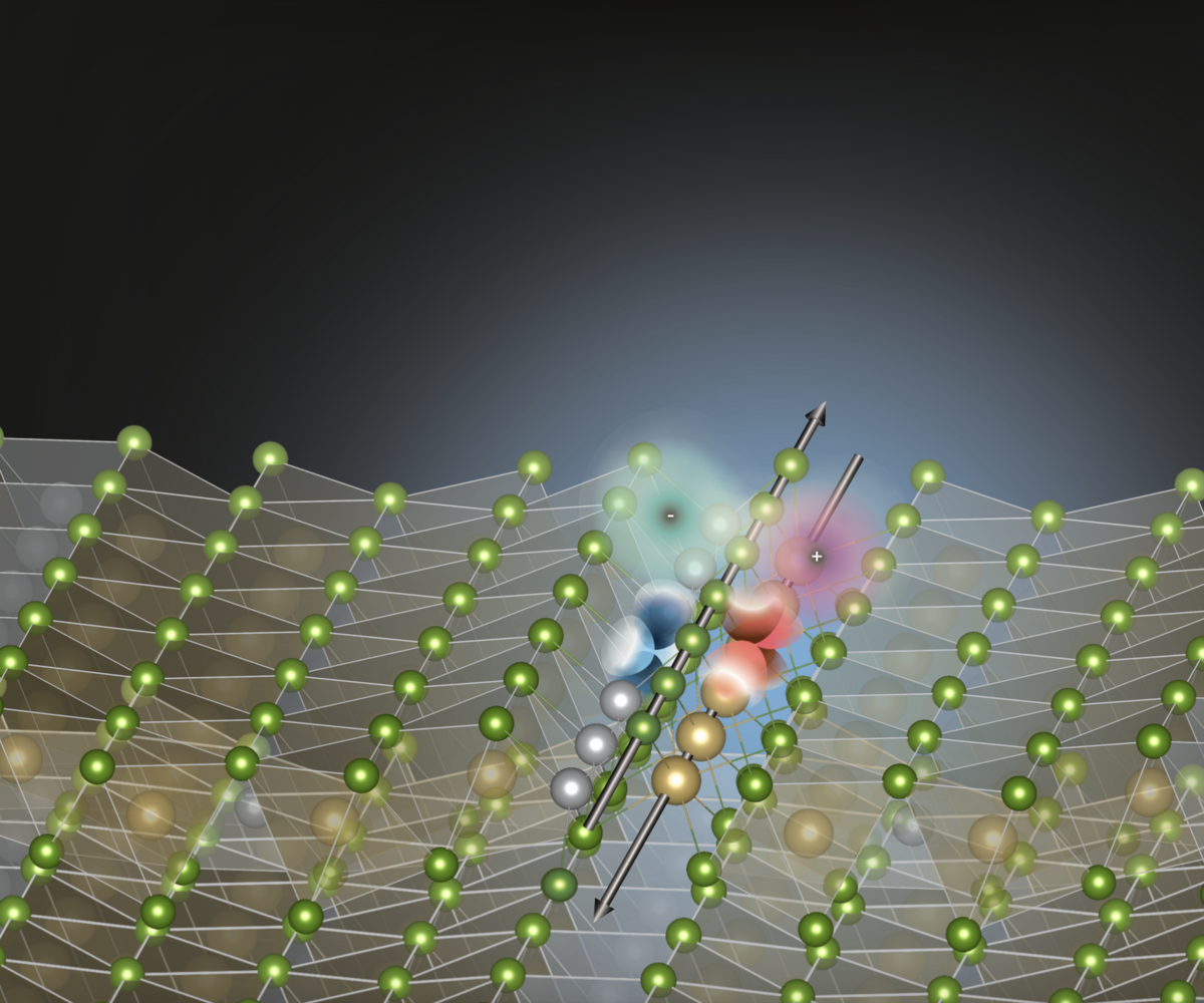 Schematic illustration of Ta 2 NiSe 5 with its quasi-1D chain structure and coupling to electronic instabilities