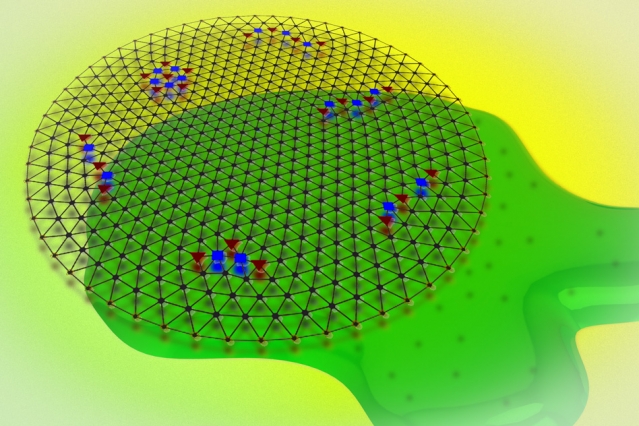 MIT researchers believe they have finally captured the process of quantum melting — a phase transition in quantum mechanics, in which electrons that have formed a crystalline structure purely through their quantum interactions melt into a more disordered fluid, in response to quantum fluctuations to their density. Image: Jose-Luis Olivares/MIT (Wigner crystal image courtesy of Arunas.rv/CC BY-SA 3.0)