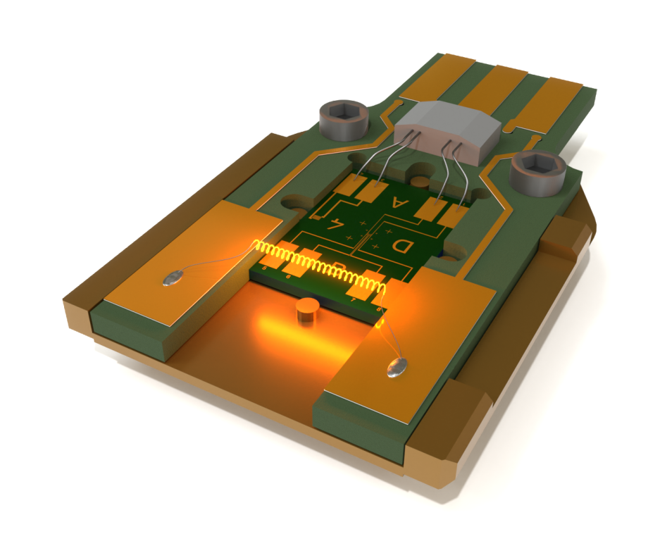 A conceptual drawing shows a heater platform designed to deliver atomized material to a sample, converting a scanning transmission electron microscope into a synthescope. Credit: Ondrej Dyck/ORNL, U.S. Dept. of Energy