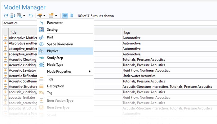 COMSOL Multiphysics Model Manager
