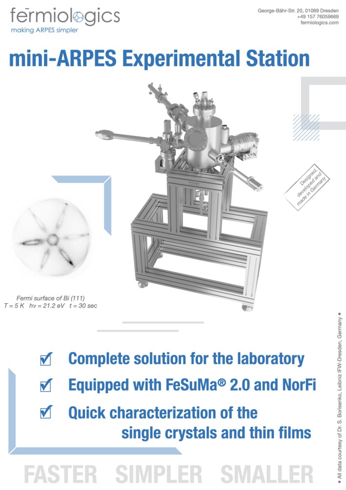 Fermiologics scientific equipment (angle-resolved photoemission spectroscopy)