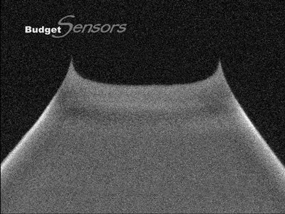 SiNi Silicon Nitride Contact Mode AFM Probe with 2 Different Cantilevers on Each Side of Chip