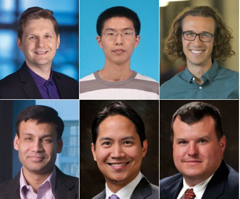 Top row: Igor Bargatin, Chen Lin and Samuel Nicaise. Bottom row: Prashant Purohit, Gerald Lopez and Meredith Metzler.