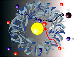 New model for bimolecular reactions in nanoreactors