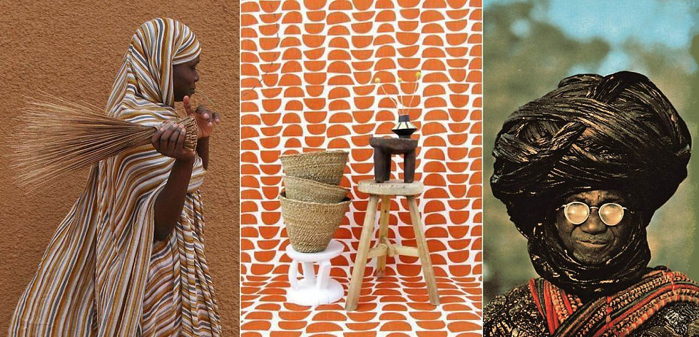 4) Femme in Motion, 5) Bowls Fabric by skinnylaminx, 6) Nigerian man by Bruno Barbey,1979.