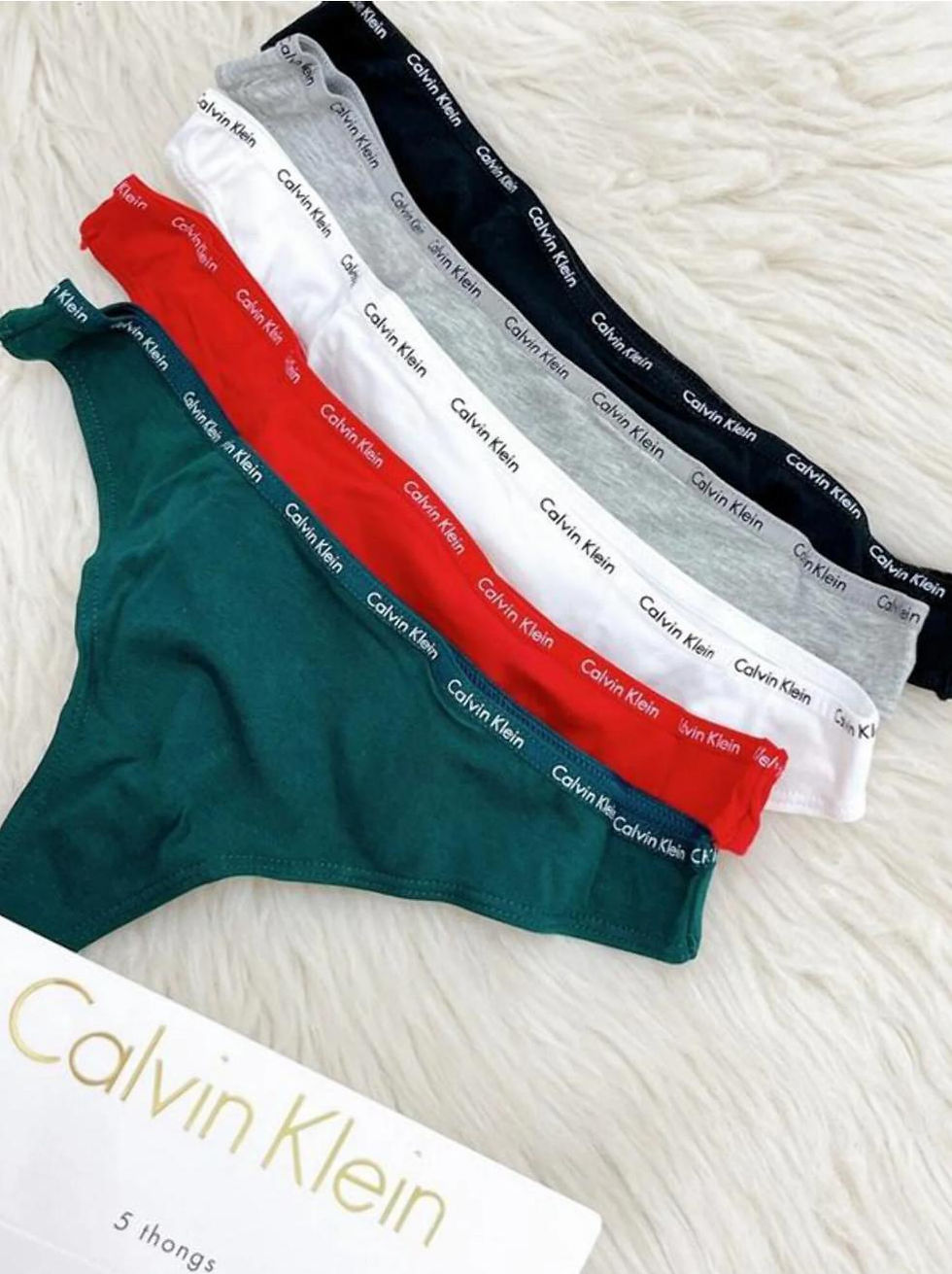 Miniatura: Calvin Klein Tanga de Algodón Exclusiva para Mujer, Paquete de 5 Bragas
