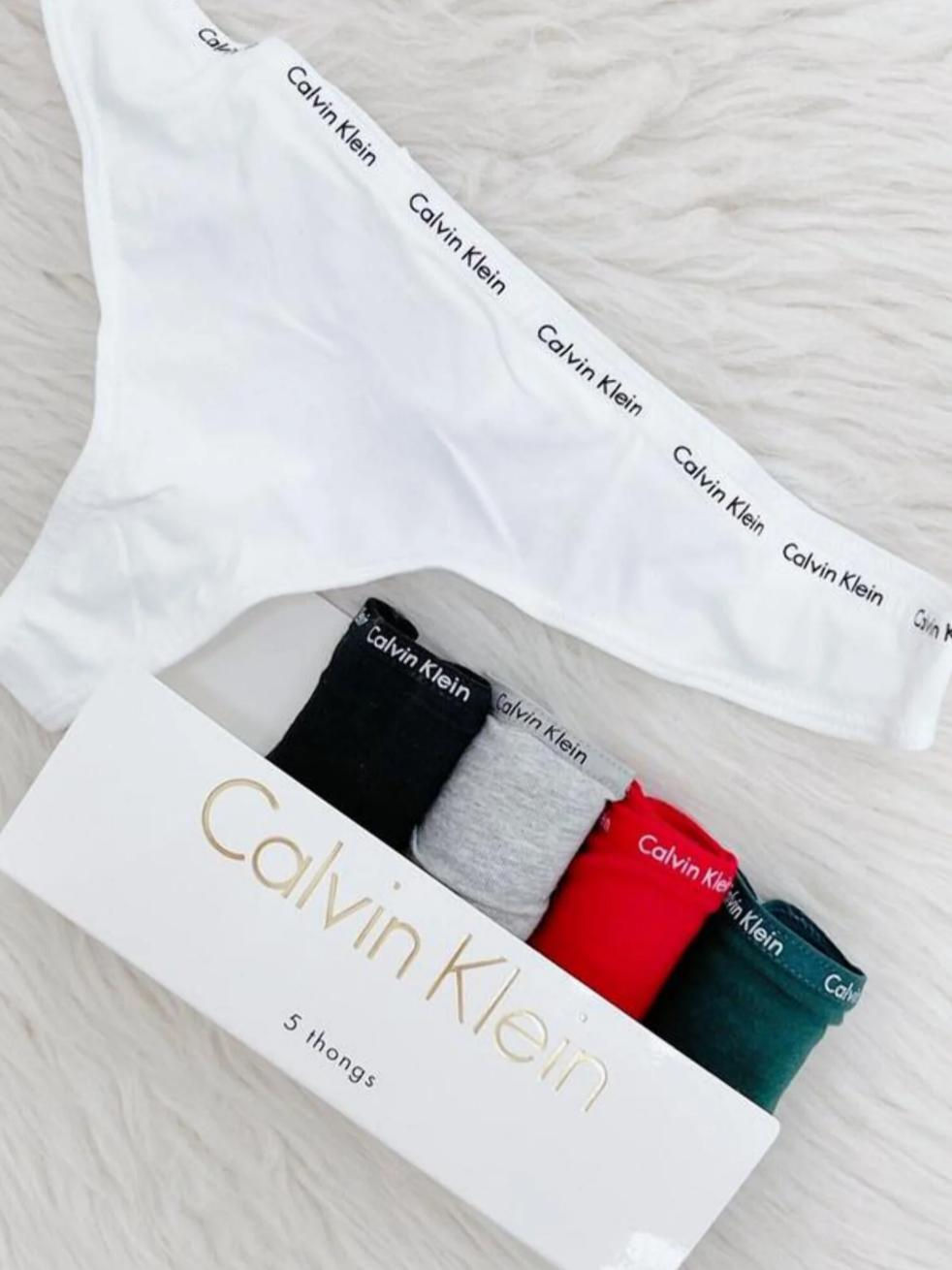 Calvin Klein Tanga de Algodón Exclusiva para Mujer, Paquete de 5 Bragas
