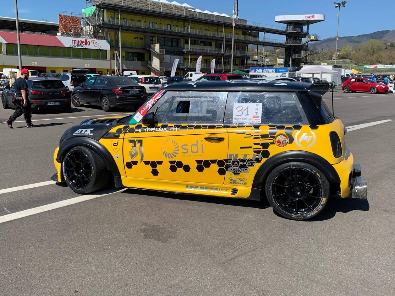 MINI R56 wide fenders, 9x17 ATS GTR