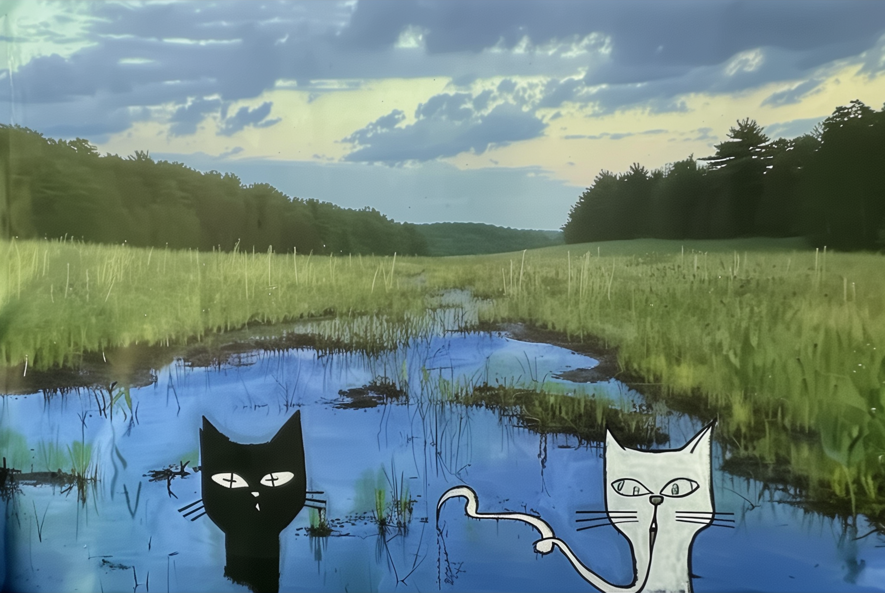 2 friends swimming poster