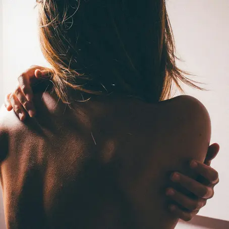 Close up photo of woman's shoulders