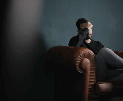 Thinking Man on Couch