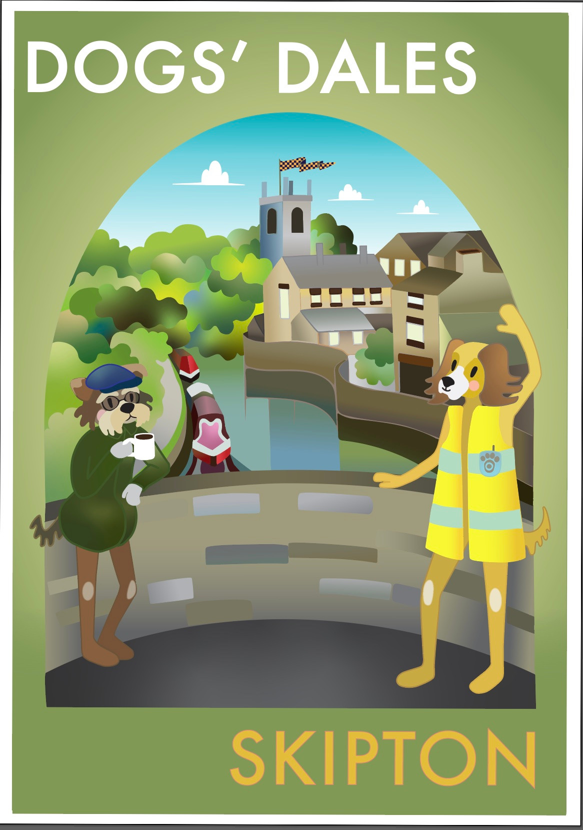 Dogs' Dales - SKIPTON Postcard