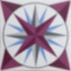 Thumbnail: Purple Mariner's Compass Circle barn quilt pattern product image