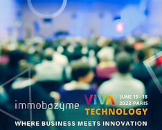 VivaTech 2024 crowd with Immobazyme's logo
