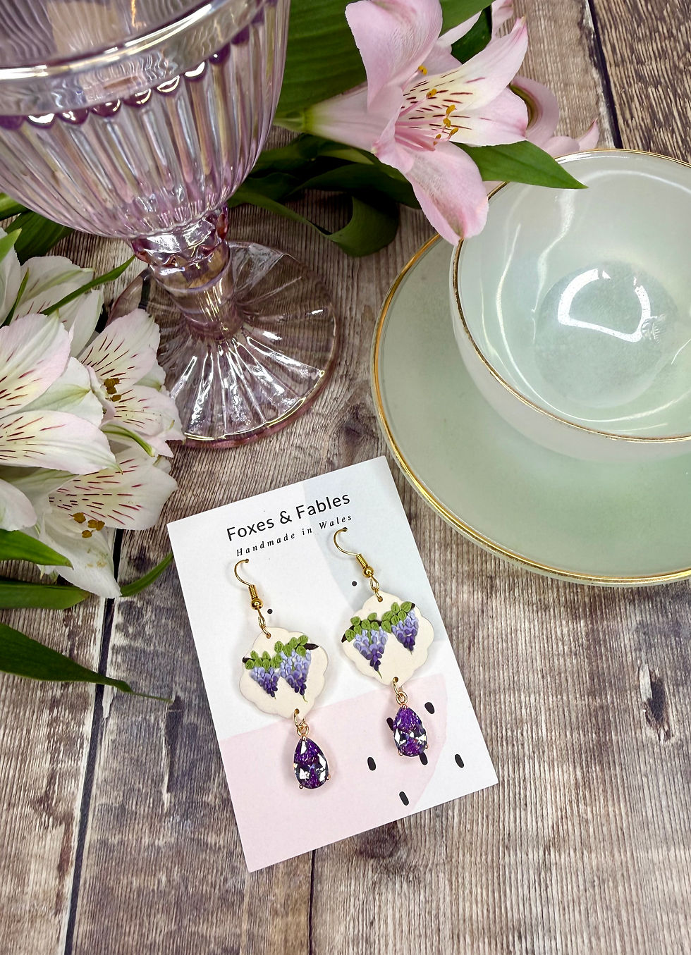 Thumbnail: Bridgerton Wisteria Dropper Earrings 