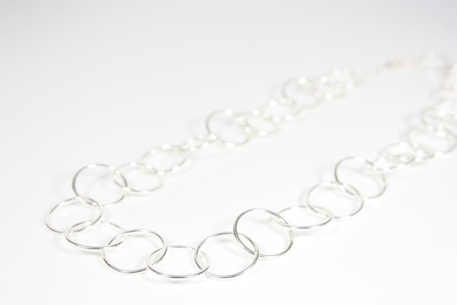 Handmade Silver Chainmail Style Link Necklace