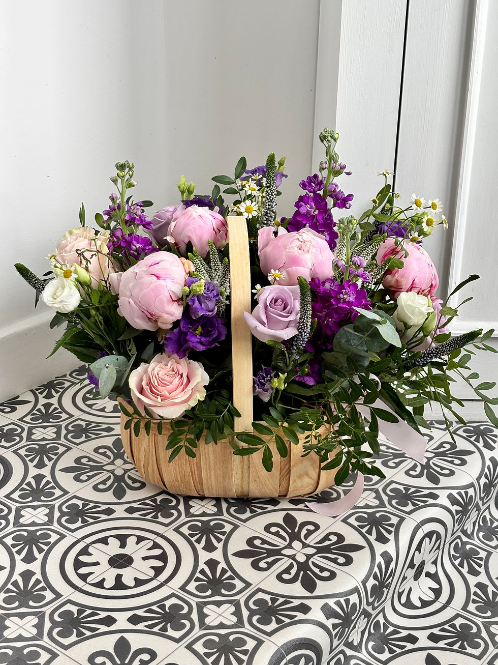 Thumbnail: Seasonal Flower Basket Arrangement