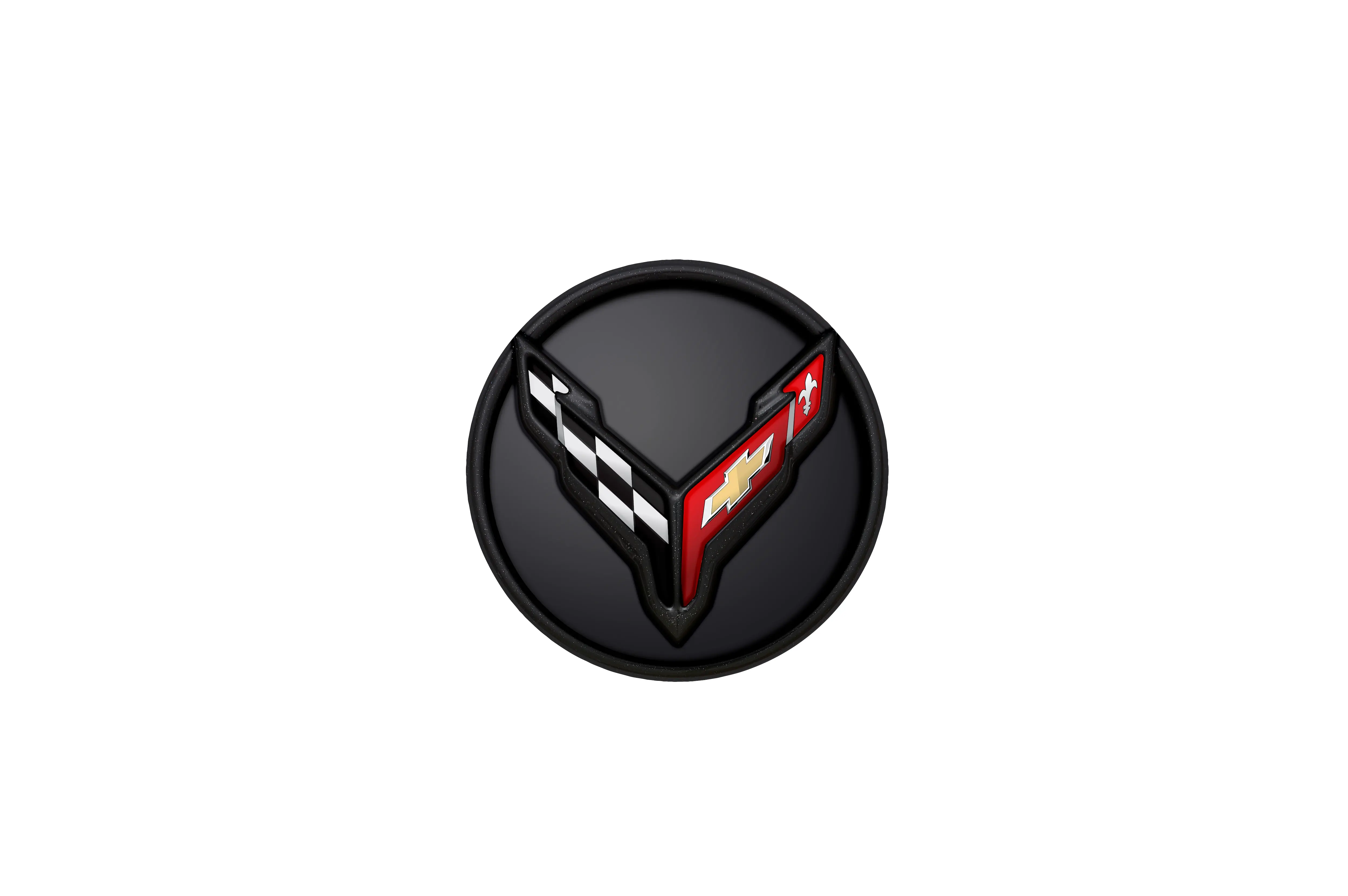 20-24 CORVETTE Center Cap in Carbon Flash with Crossed Flag Logo