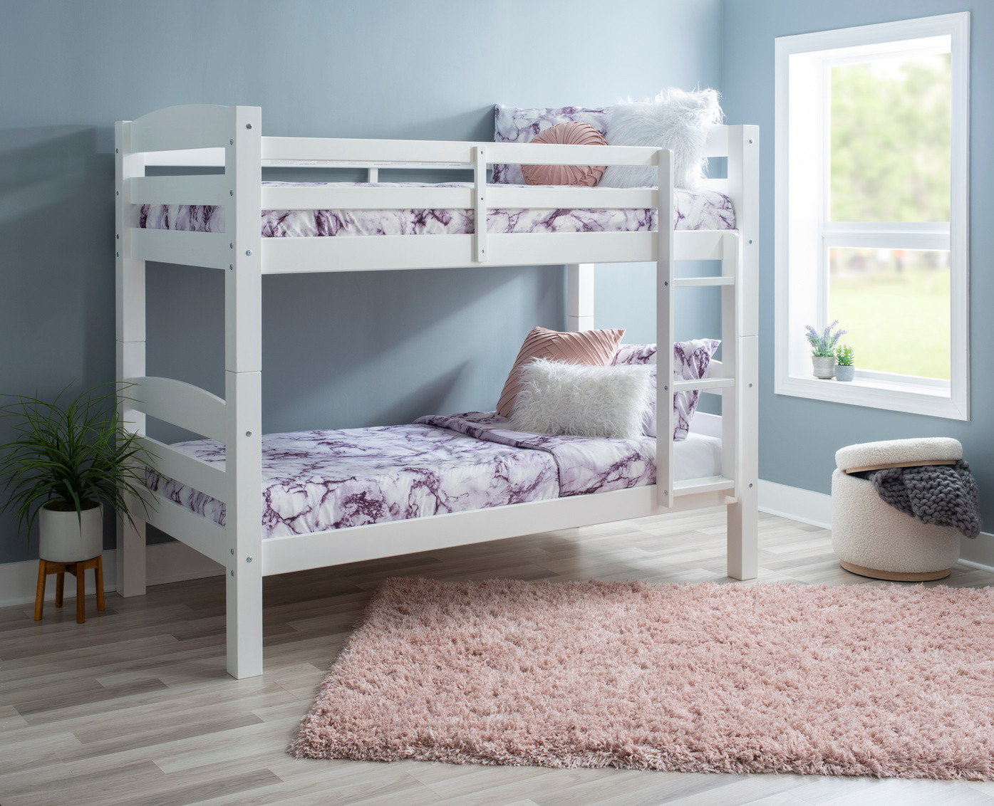 Porter white twin over twin bunk bed