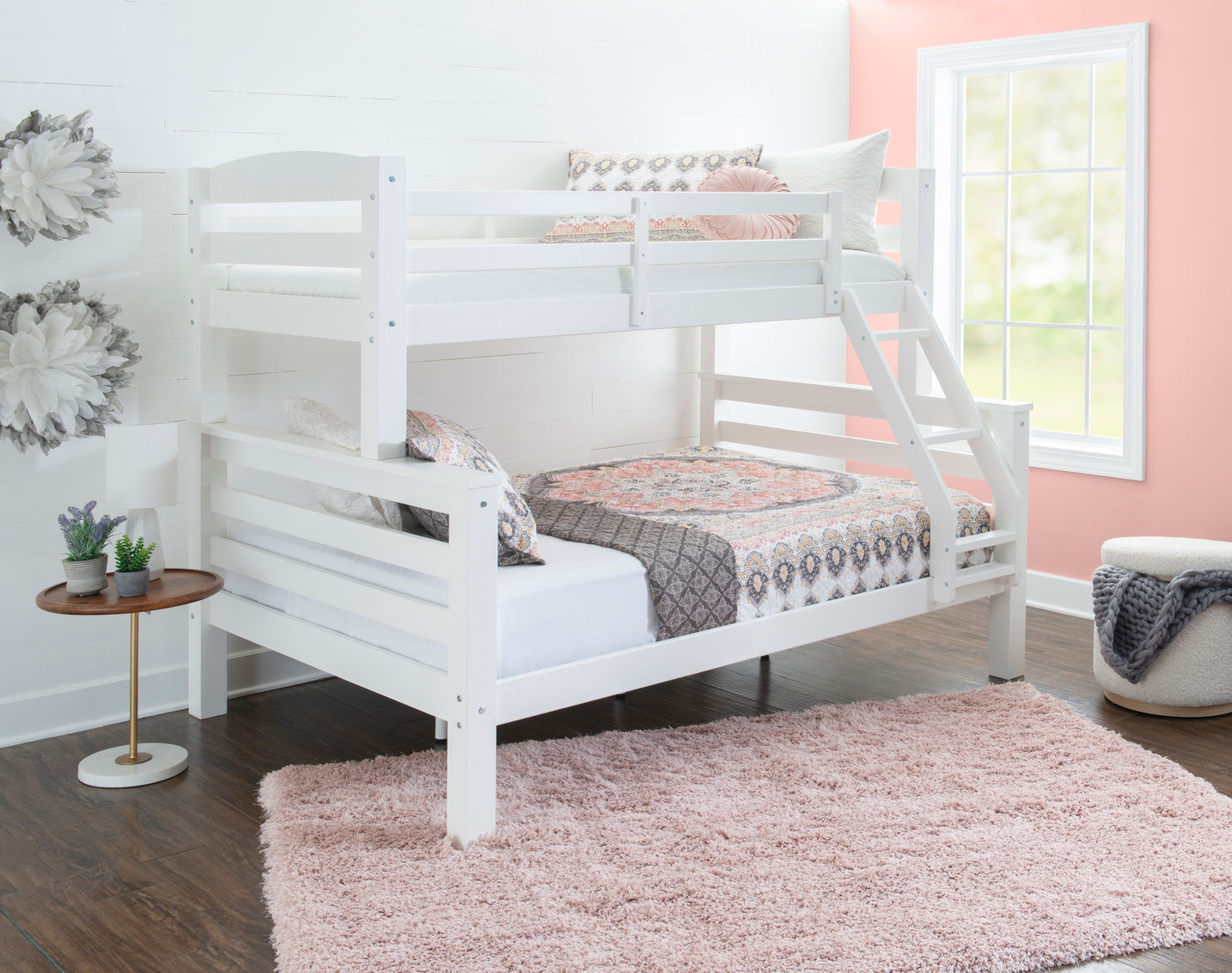 Porter white twin over full bunk bed