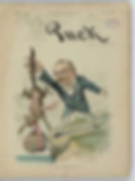 Cleveland is shown in this cartoon of the time dropping a cat, symbolizing his veto of a bad bill, off a cliff.
