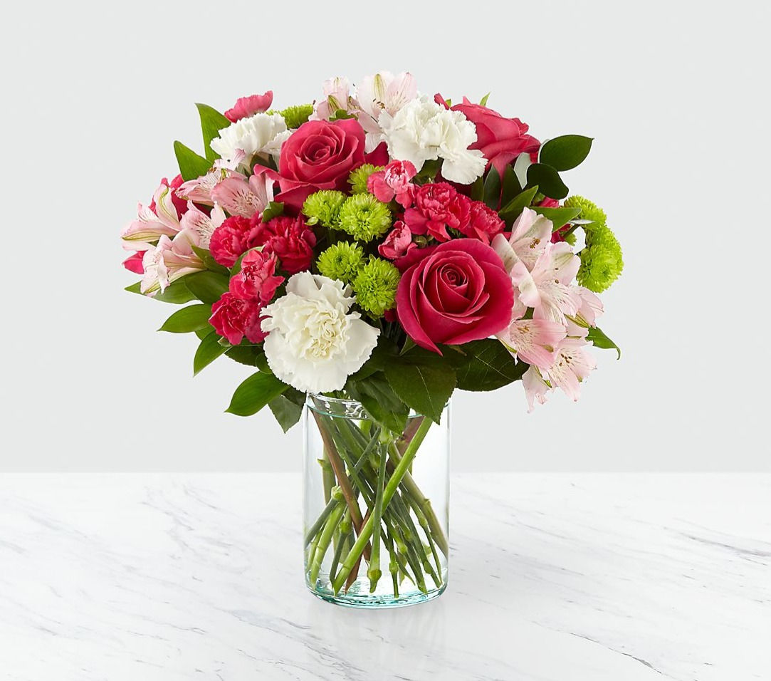 Bouquet de fleurs rose et blanc