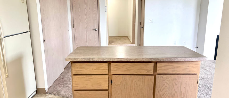 kitchen island of retirement living condo