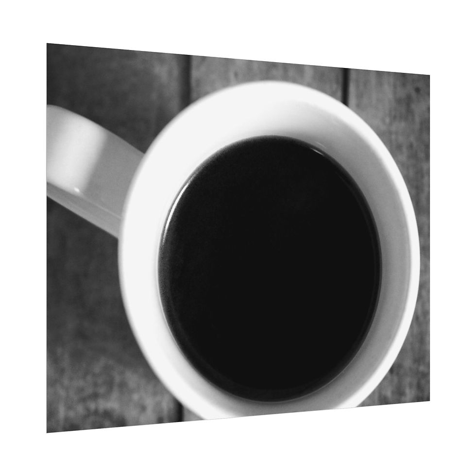 Thumbnail: Black & White Cup of Coffee on an Old Wooden Crate Photography Poster Print